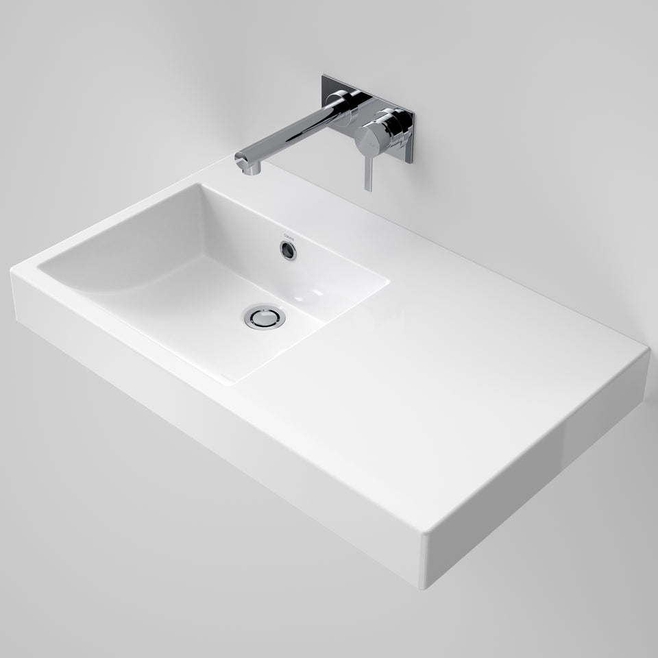 Caroma Liano Nexus 750 Wall Basin - Right Hand Shelf - White (665405W)
