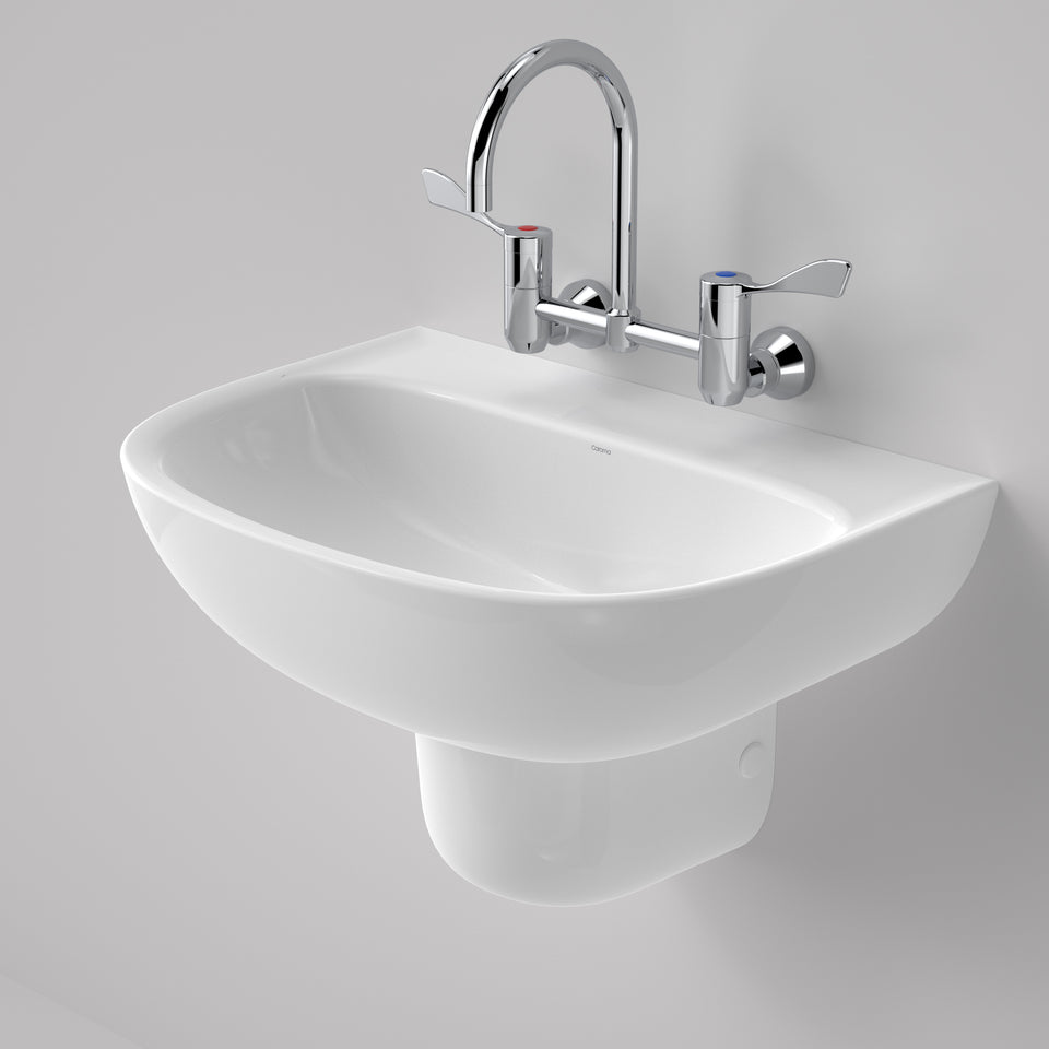 Caroma Care 600 Wall Basin (GermGard®) - White (873100W)