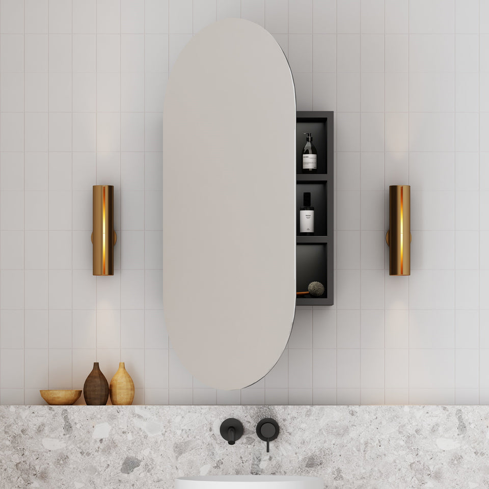 Elli Pill 450mm Shaving Cabinet Matte Black