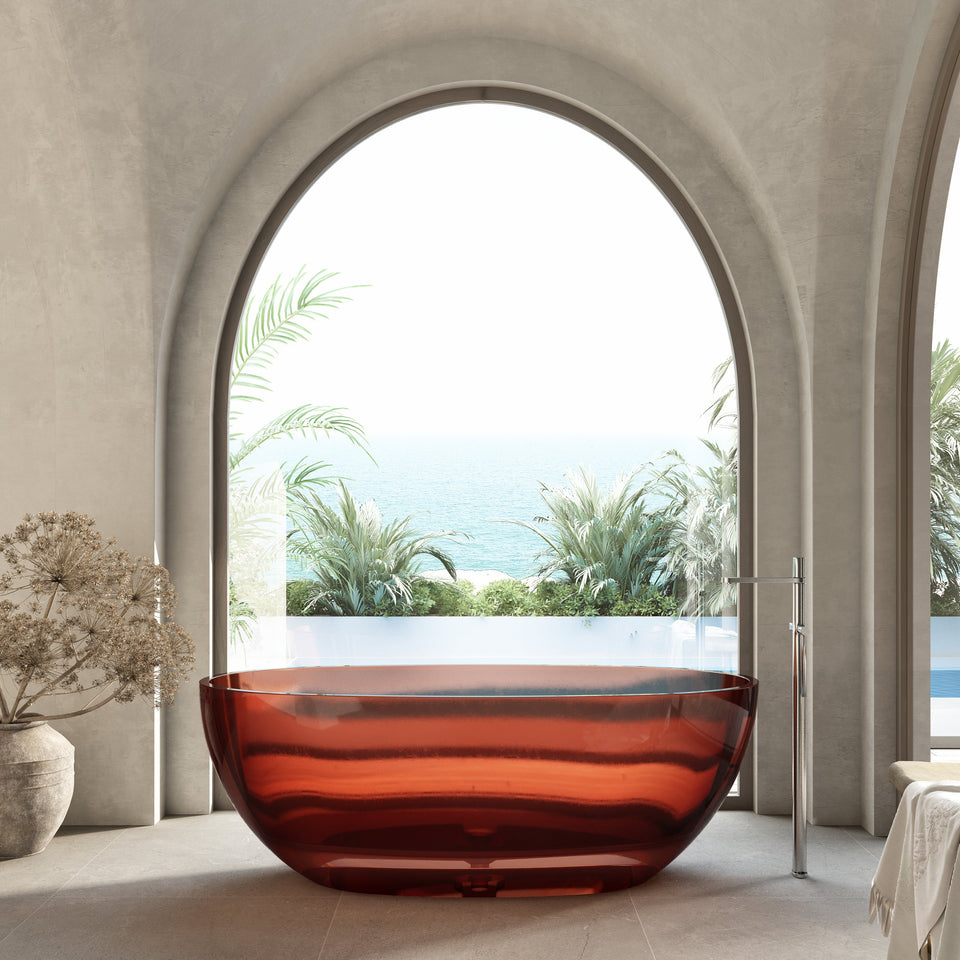 Wow Translucency Resin Stone Bath Amber Brown