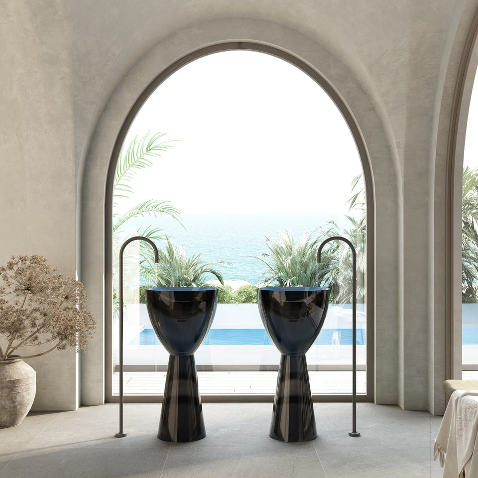 Wow Translucency Pedestal Basin Morion Black