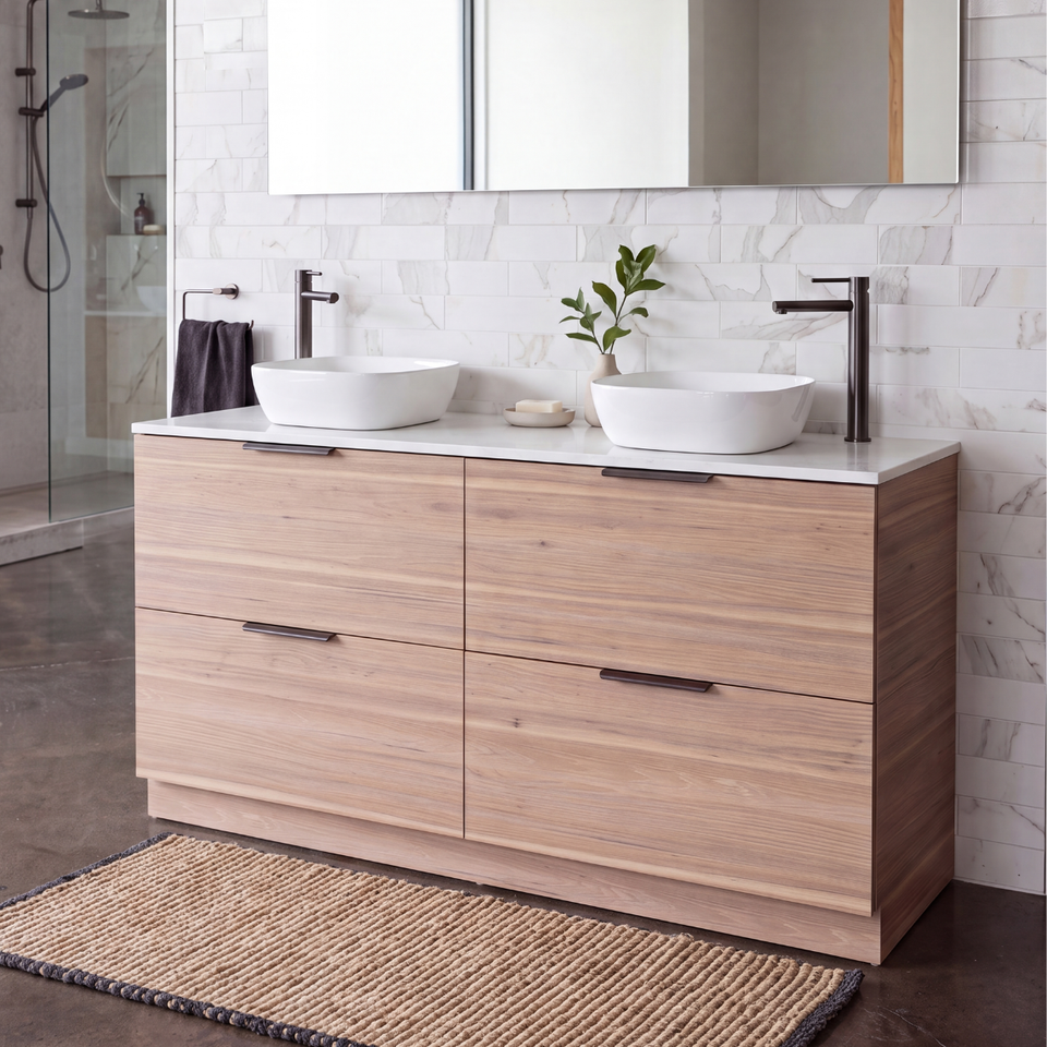 CELD90SA | Celeste Duo Freestanding Bathroom Vanity | Celeste-Duo-Tuscan-Oak-1500-