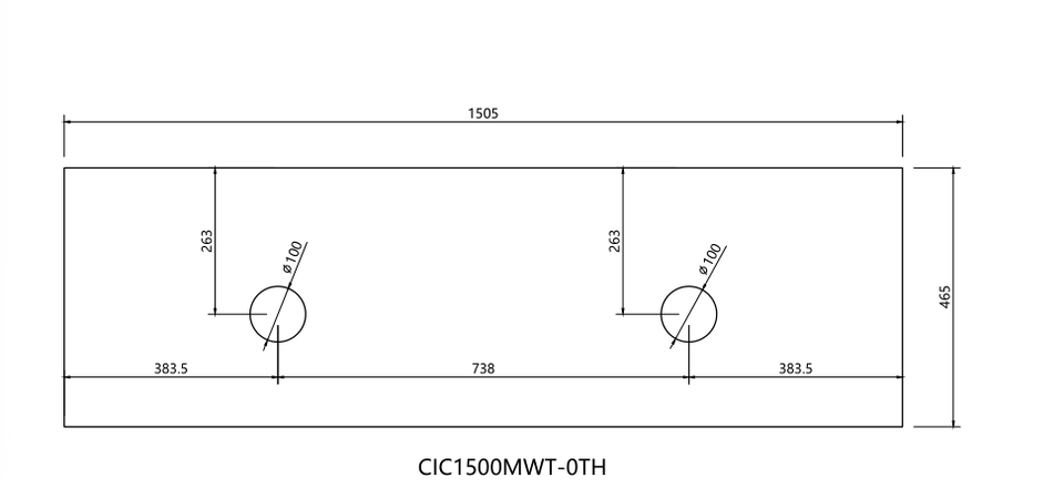 Cicero 1500mm Wall Hung Vanity - top view (2)