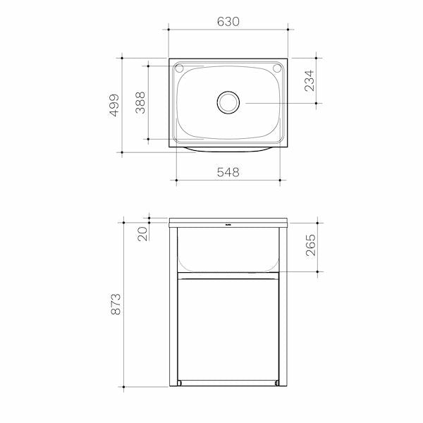 Clark Eureka 45 Litre Standard Tub & Cabinet - Stainless Steel (8051.1L)