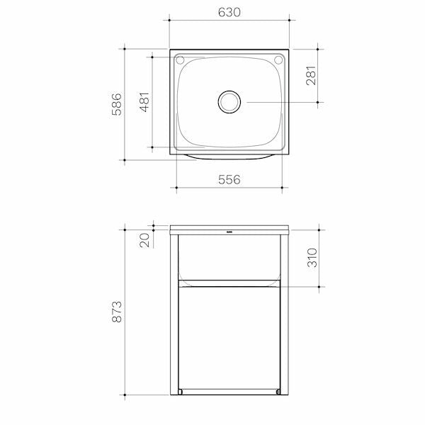 Clark Eureka 70 Litre Standard Tub & Cabinet - Stainless Steel (9011)