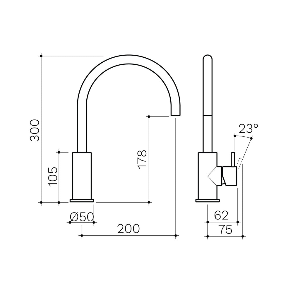 Clark Round Pin Sink Mixer - Lead Free - Brushed Nickel (CL10006.BN4AF)