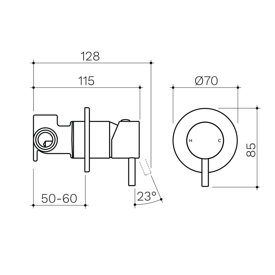 Clark Round Pin Wall Mixer - Lead Free (CL10027.BF, CL10027.BNF, CL10027.CF)