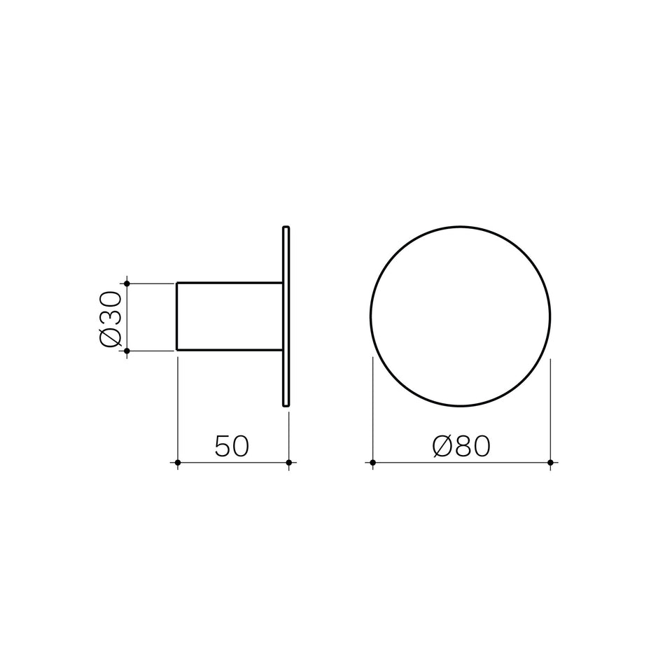 Clark Round Wall Hook - White (CL60025.W)