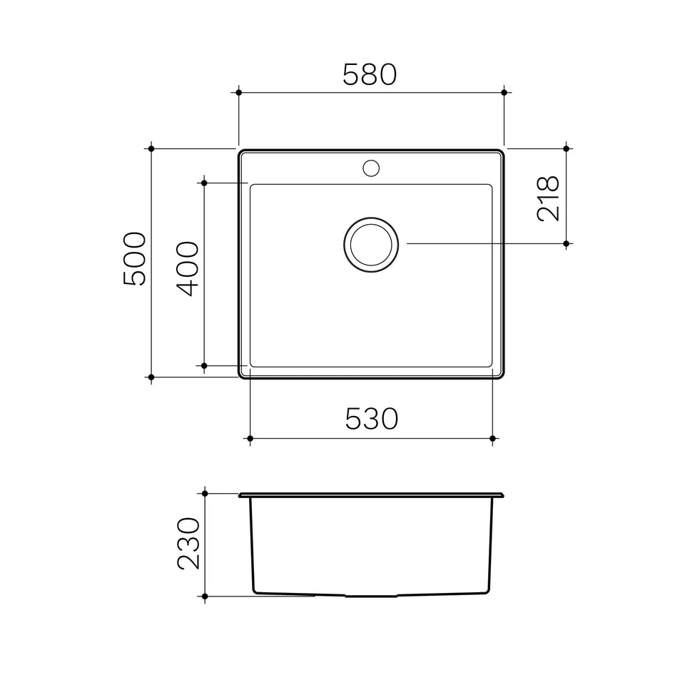 Clark Square 45L Laundry Sink - Stainless Steel (CL20002.0)