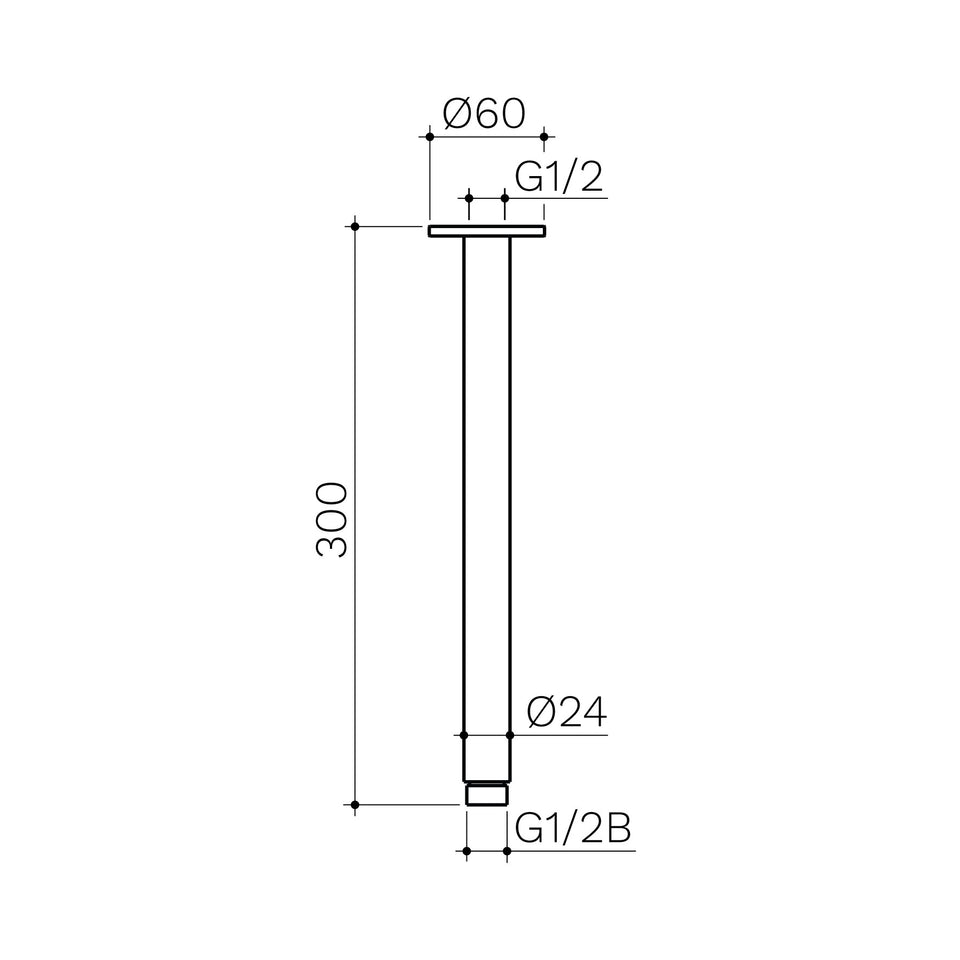 Clark Ceiling Arm 300mm - Brushed Nickel (CL10054.BN)