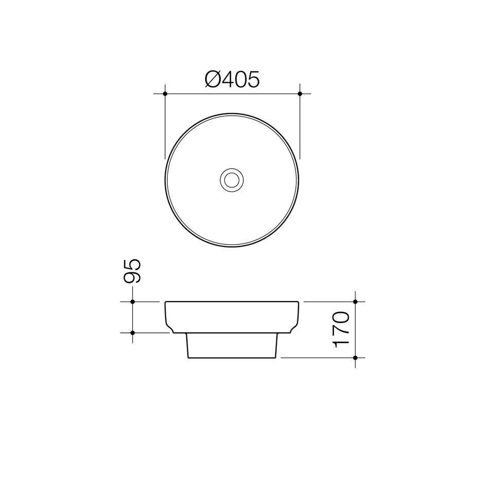 Caroma Tribute Round 405 Inset Basin NTH NOF - White (876700W)