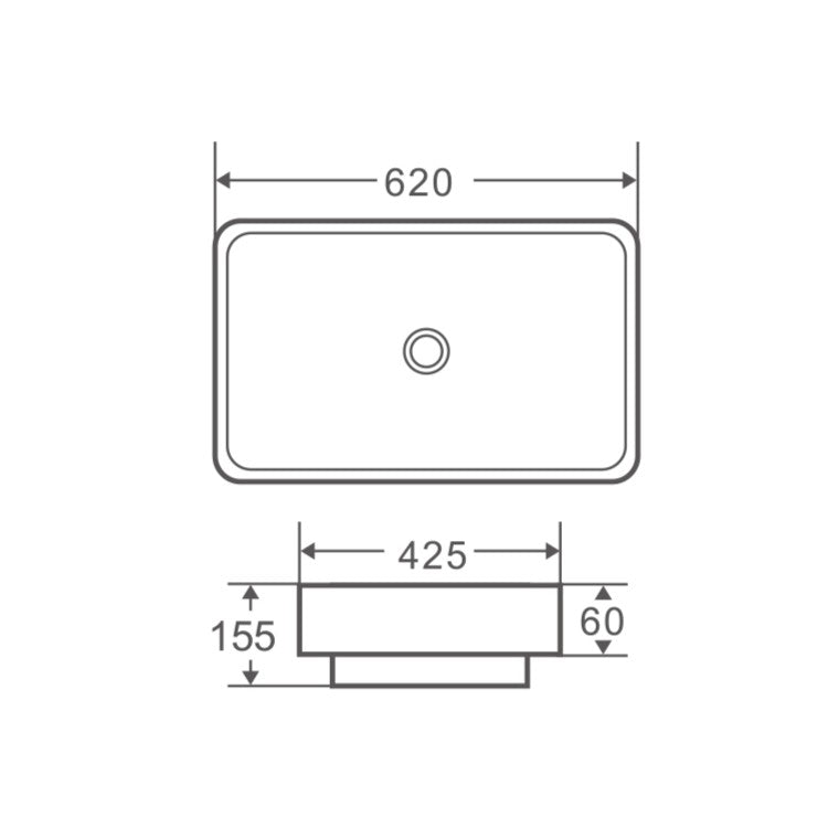 600mm Rectangular Insert/Table-top Basin - COSY 60T - Cosy_60T