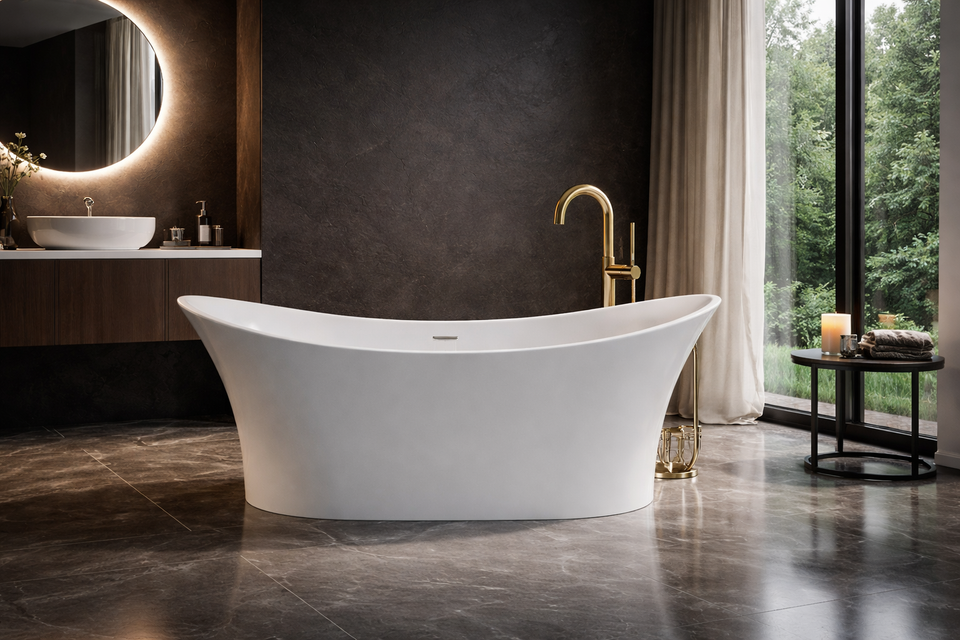 Pietra Bianca Crown Freestanding Bath