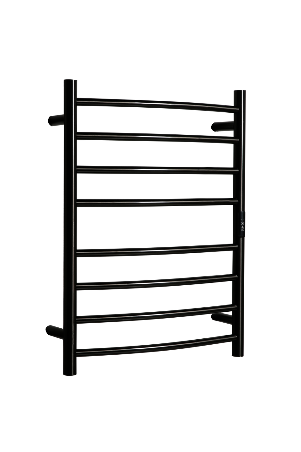 Hotwire Curved Round Heated Towel Rail 8 Bars Gun Metal 700hx530w Inc Timer