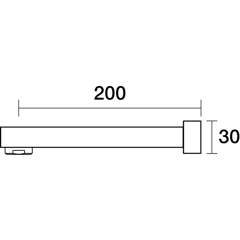 PAR Taps Burj Basin Wall Fixed Outlet 200mm technical drawing (D20.013.1)