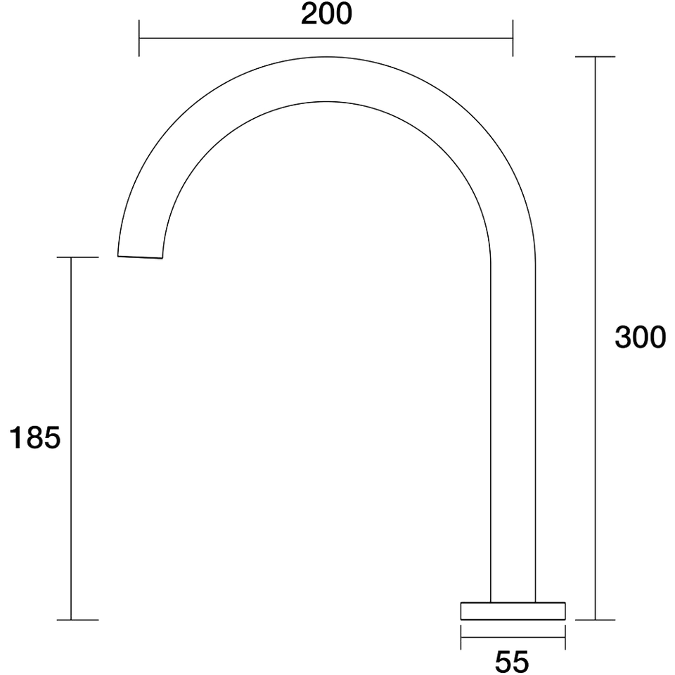 PAR Taps Lugano Spa Hob Swivel Outlet technical drawing (D22.042.1)