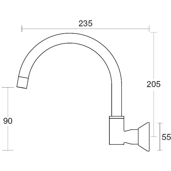 PAR Taps Forme Sink Wall Swivel technical drawing (D27.034.1)
