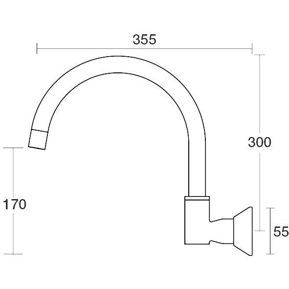 PAR Taps Forme Sink Wall Swivel Outlet X/Large technical drawing (D27.034.2)