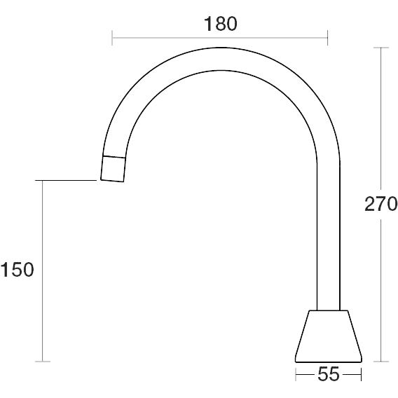 PAR Taps Forme Spa Hob Swivel technical drawing (D27.042.1)
