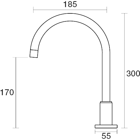 PAR Taps Portsea Spa Hob Swivel technical drawing (D29.042.1)