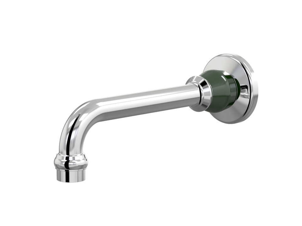 PAR Taps Tudor Basin Wall Fixed 200mm - Chrome / Victorian Green (D31.013.1.07)