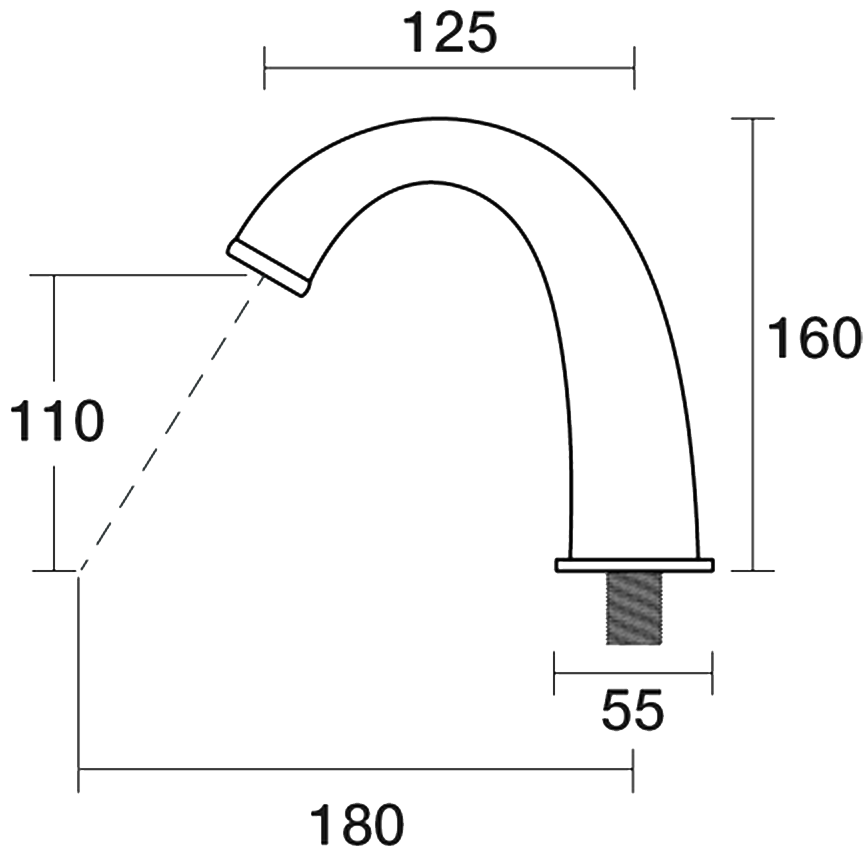 PAR Taps Tudor Basin Deluxe Outlet technical drawing (D31.014.1)