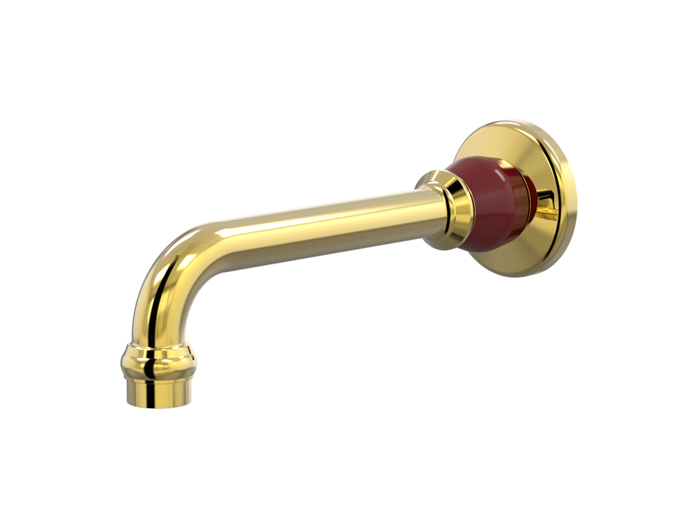 PAR Taps Tudor Bath Wall Fixed 160mm - Gold / Sienna Red (D31.023.1.16)