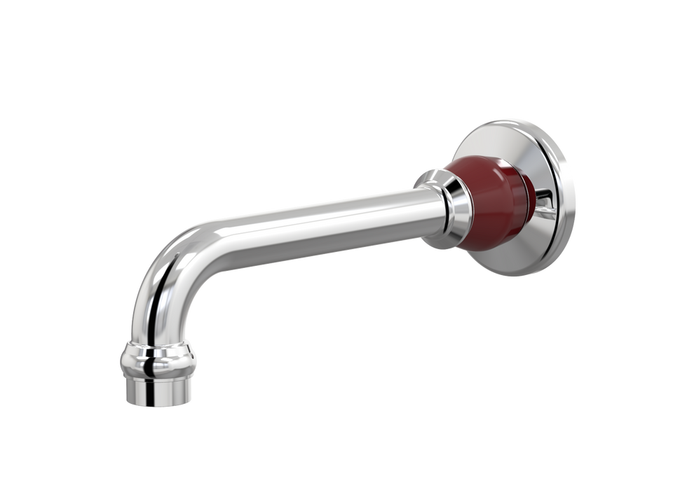 PAR Taps Tudor Bath Wall Fixed 250mm - Chrome / Sienna Red (D31.023.3.06)