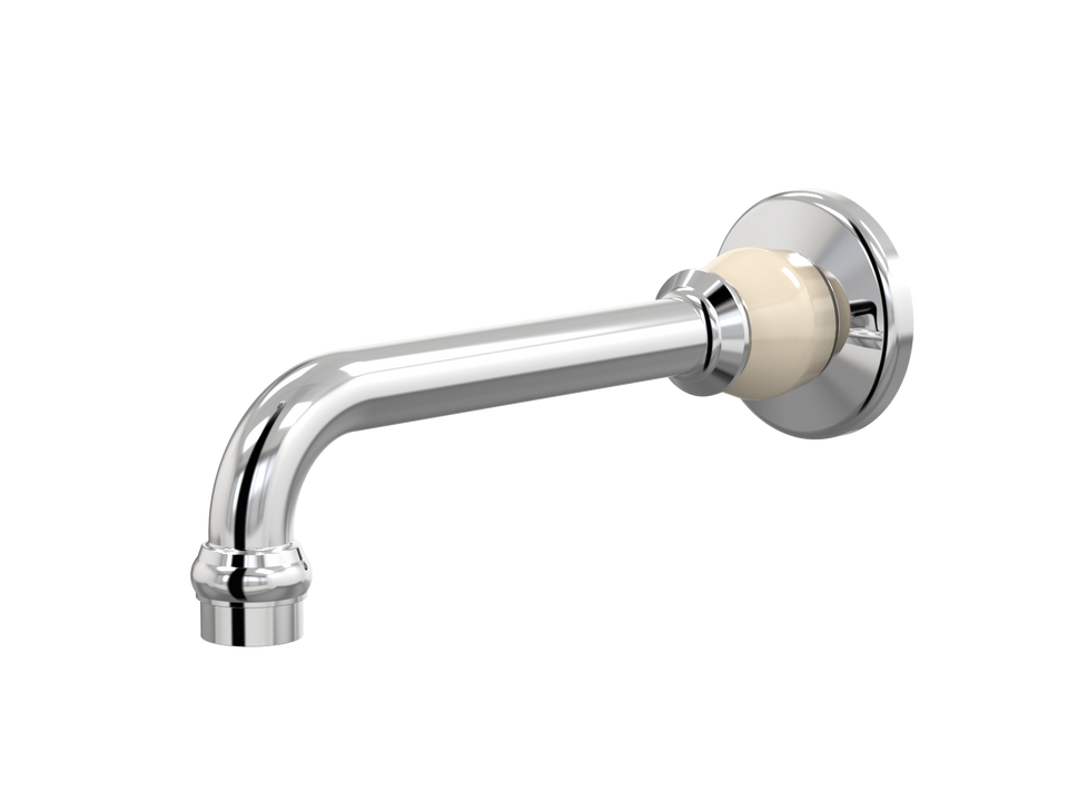 PAR Taps Tudor Bath Wall Fixed 250mm - Chrome / Ivory (D31.023.3.04)