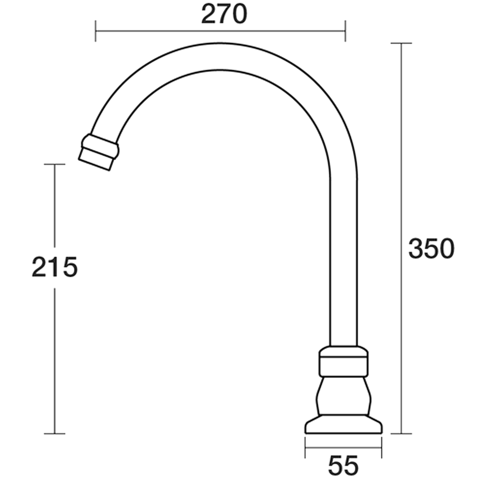 PAR Taps Tudor Sink Hob Swivel X/Large technical drawing (D31.032.2)