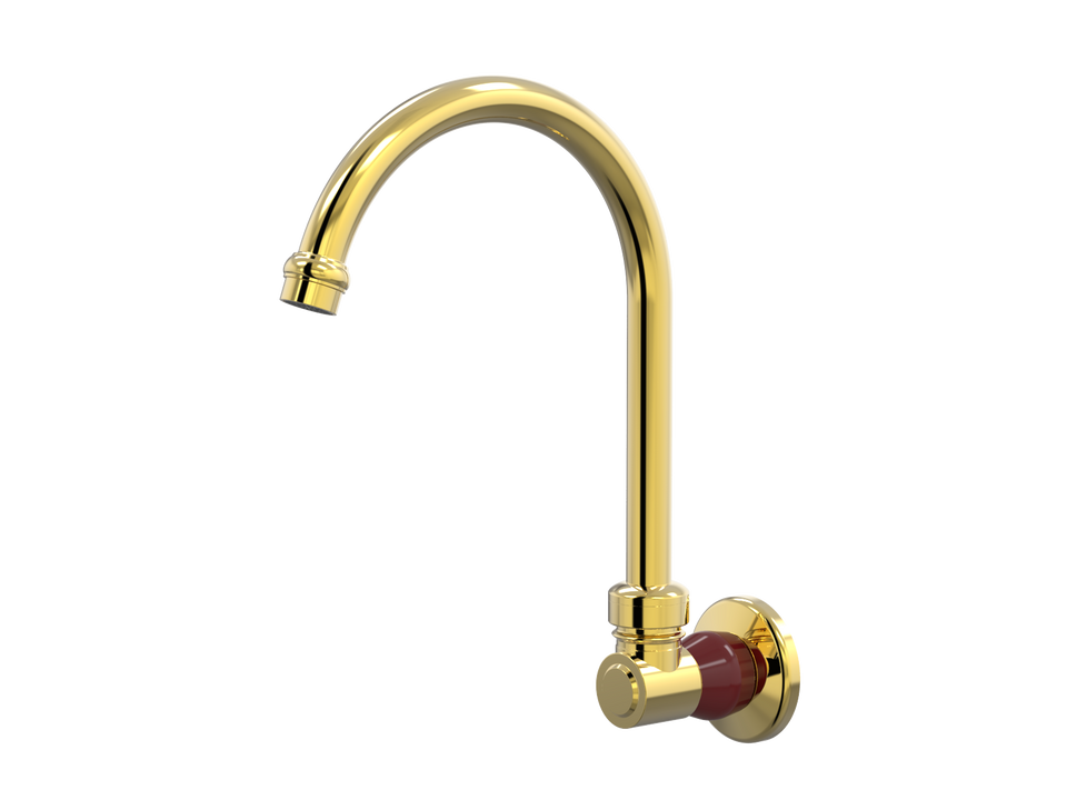 PAR Taps Tudor Sink Wall Swivel - Gold / Victorian Green (D31.034.1.17)