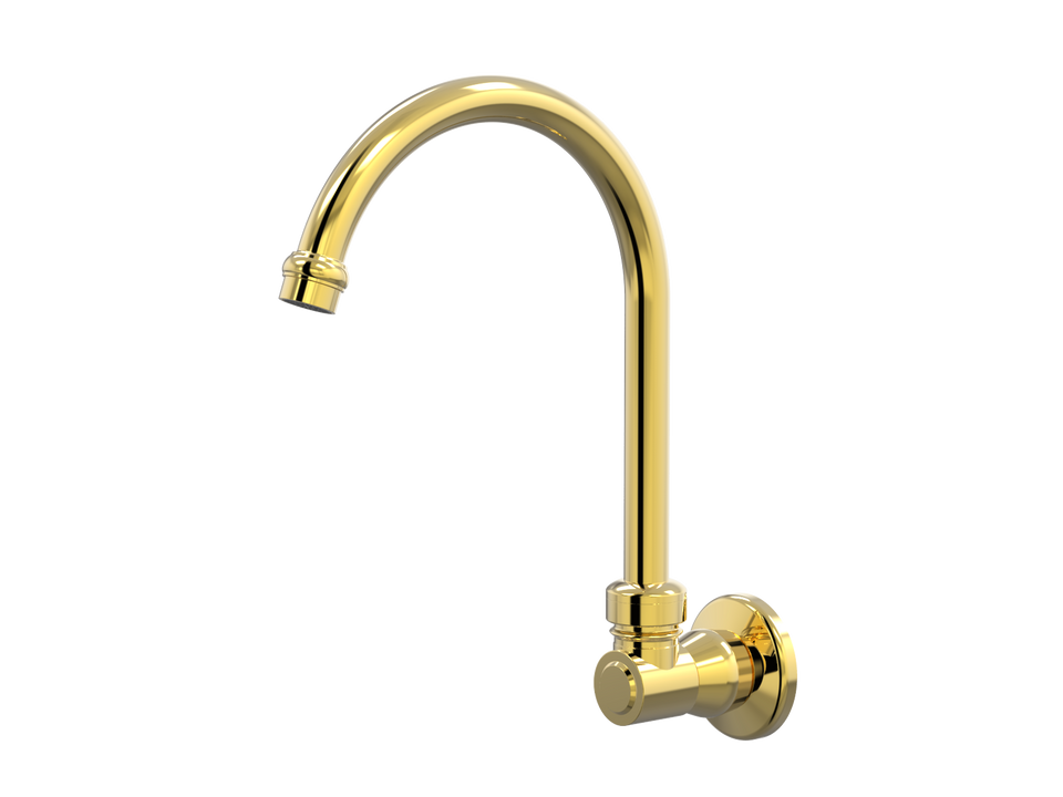 PAR Taps Tudor Sink Wall Swivel - 23k Gold (D31.034.1.11)