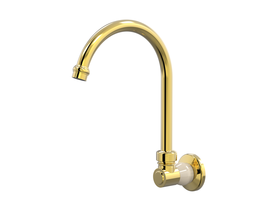 PAR Taps Tudor Sink Wall Swivel - Gold / Ivory (D31.034.1.14)