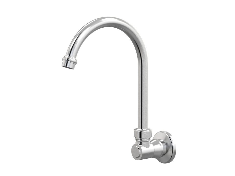 PAR Taps Tudor Sink Wall Swivel - Brushed Chrome (D31.034.1.02)