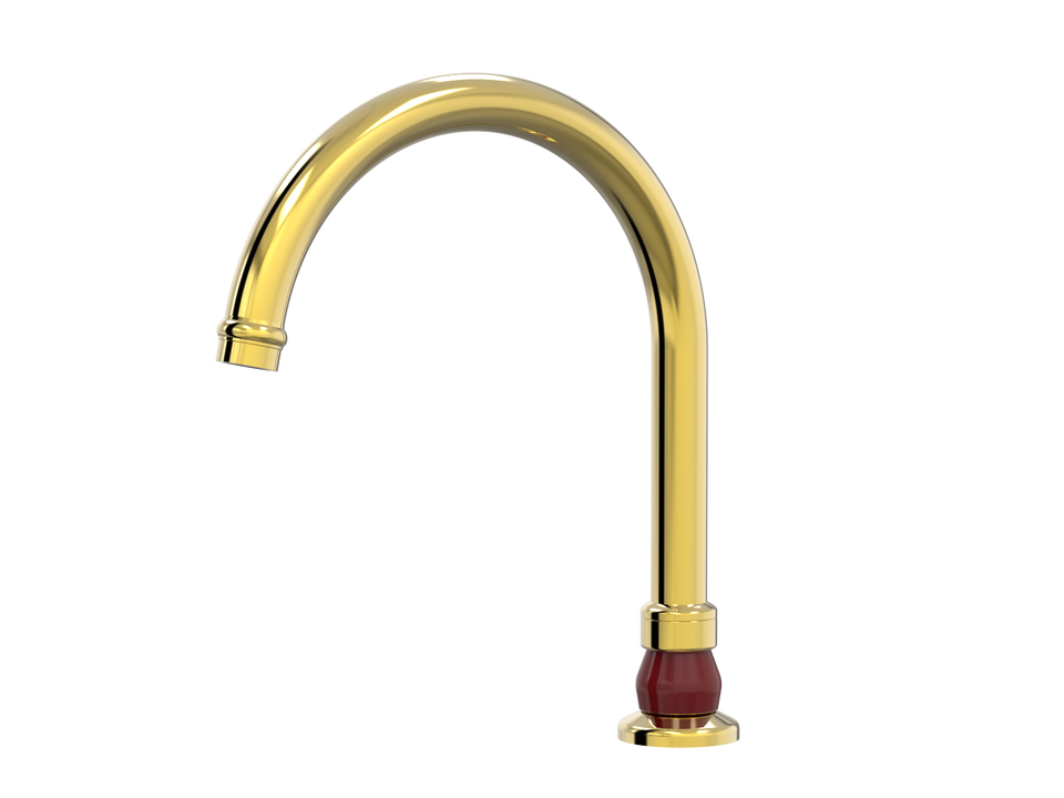 PAR Taps Tudor Spa Hob Swivel - Gold / Sienna Red (D31.042.1.16)