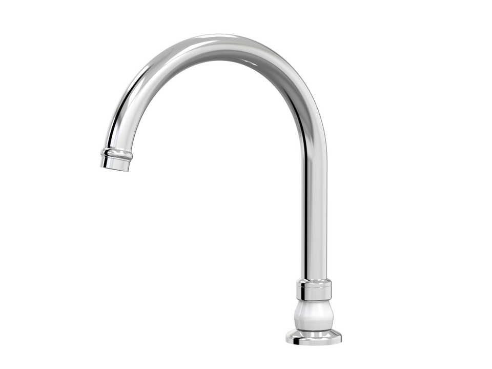PAR Taps Tudor Spa Hob Swivel - Chrome / White (D31.042.1.03)