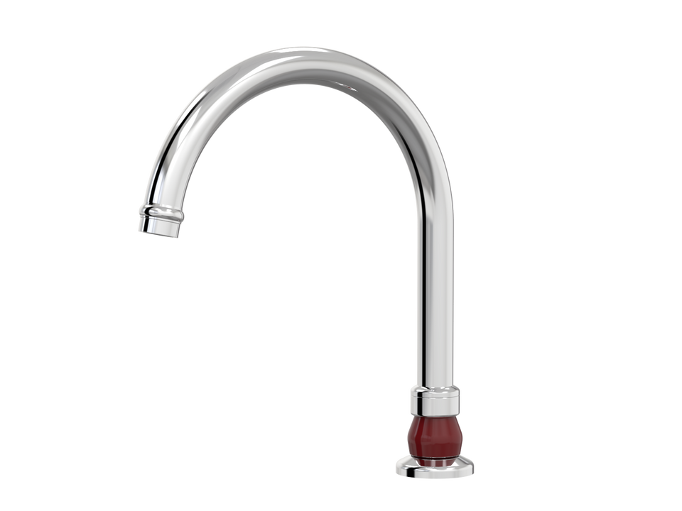 PAR Taps Tudor Spa Hob Swivel - Chrome / Sienna Red (D31.042.1.06)