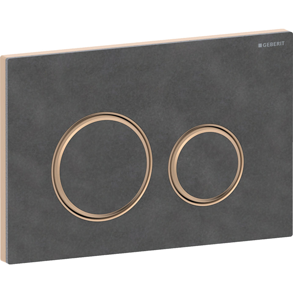 115.650.JM.1 | Geberit Sigma50 actuator plate, round, dual flush, metal colour red gold