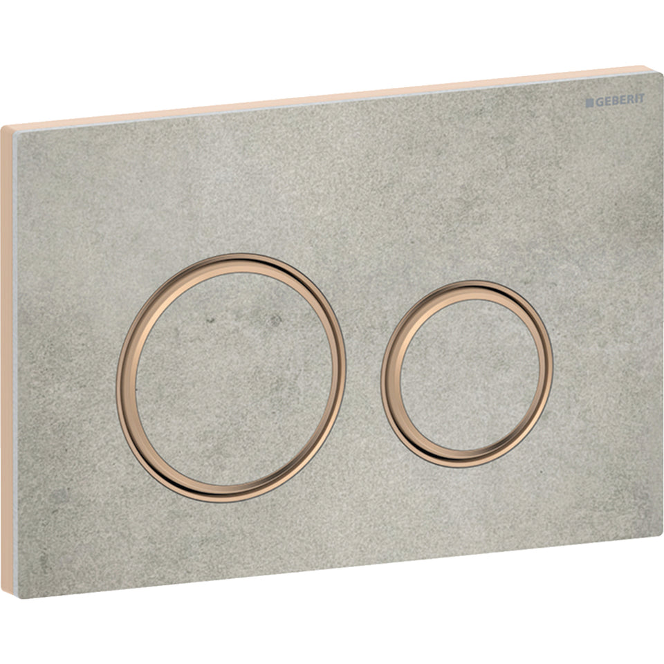 115.650.JV.1 | Geberit Sigma50 actuator plate, round, dual flush, metal colour red gold