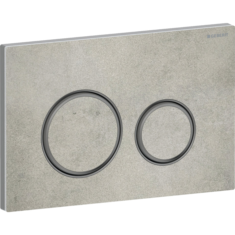 115.651.JV.1 | Geberit Sigma50 actuator plate, round, dual flush, metal colour black chrome