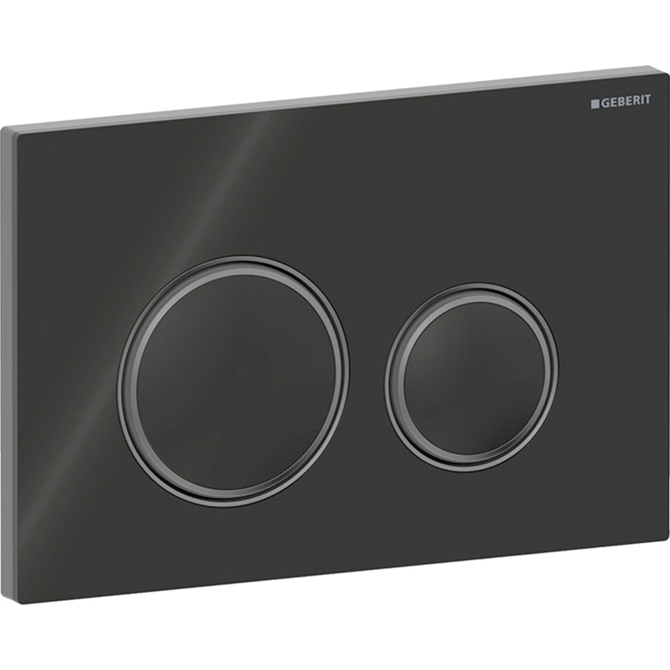 115.651.SJ.1 | Geberit Sigma50 actuator plate, round, dual flush, metal colour black chrome