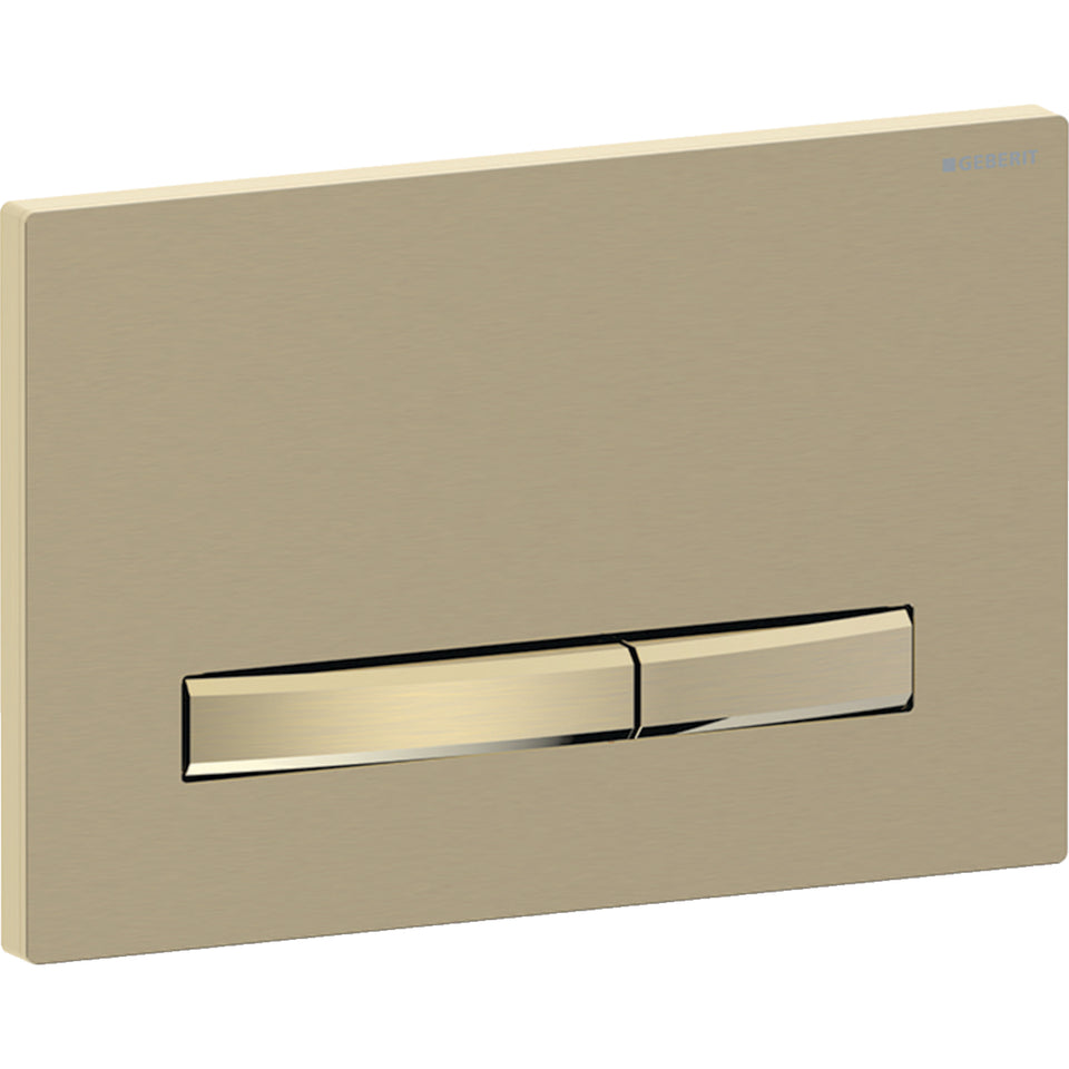 115.672.QF.2 | Geberit Sigma50 actuator plate, square, dual flush, metal colour brass-coloured