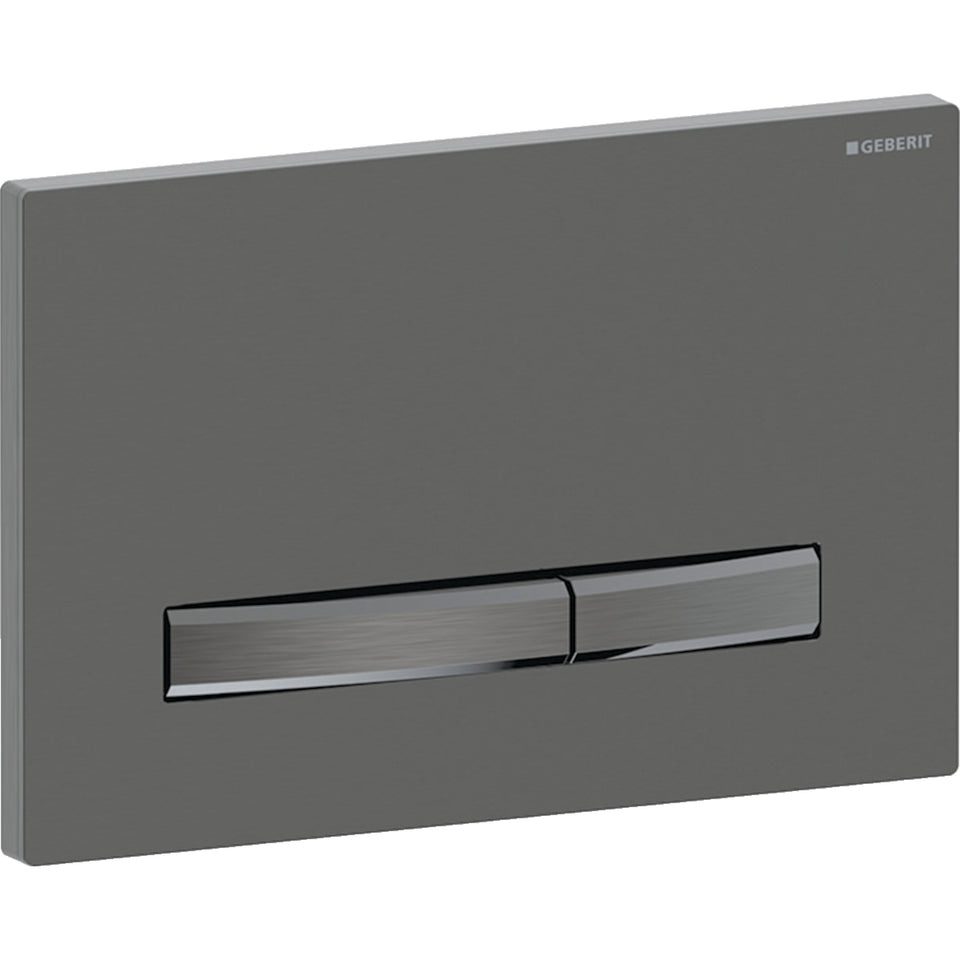 115.671.QD.2 | Geberit Sigma50 actuator plate, square, dual flush, metal colour black chrome