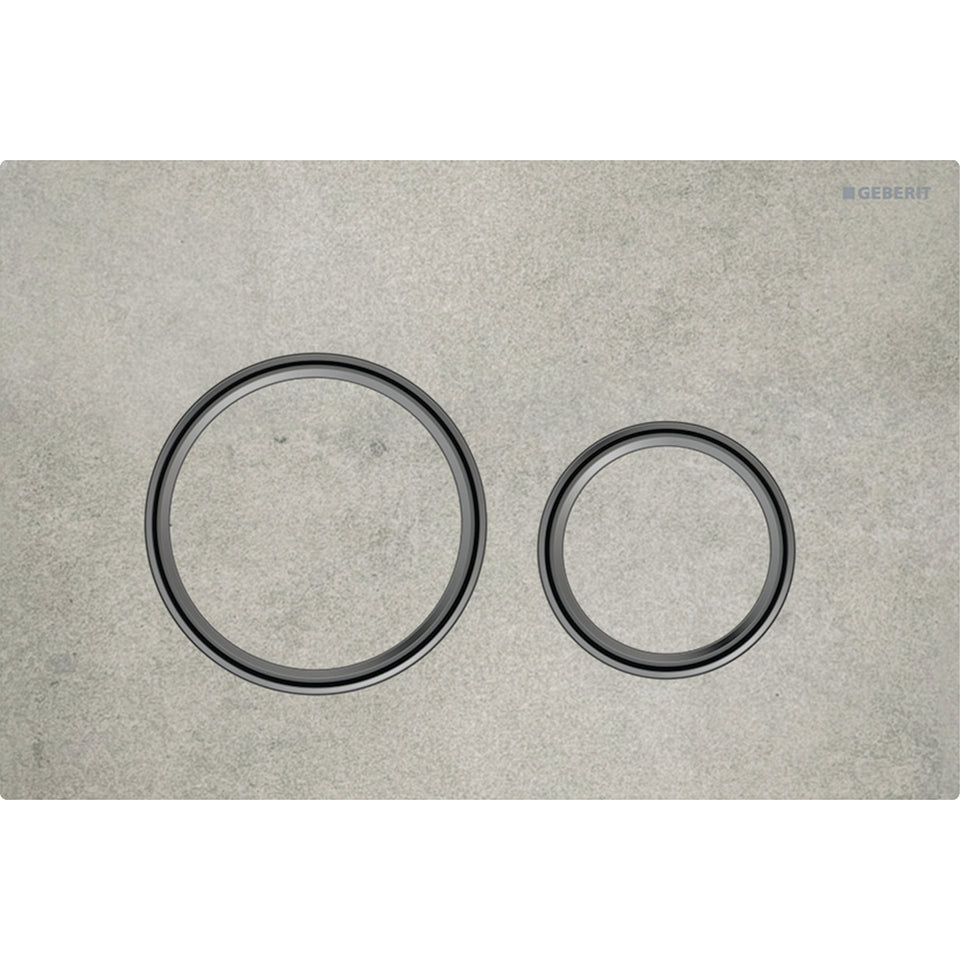 115.651.JV.1 | Geberit Sigma50 actuator plate, round, dual flush, metal colour black chrome