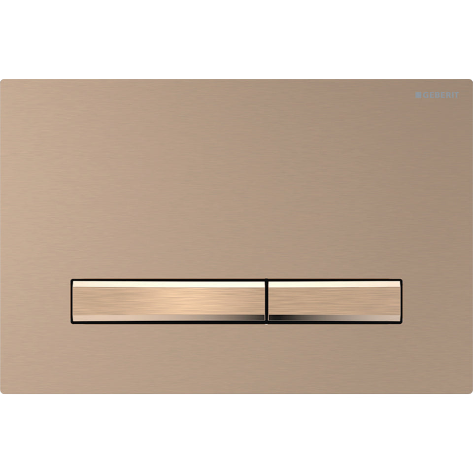 115.670.QB.2 | Geberit Sigma50 actuator plate, square, dual flush, metal colour red gold