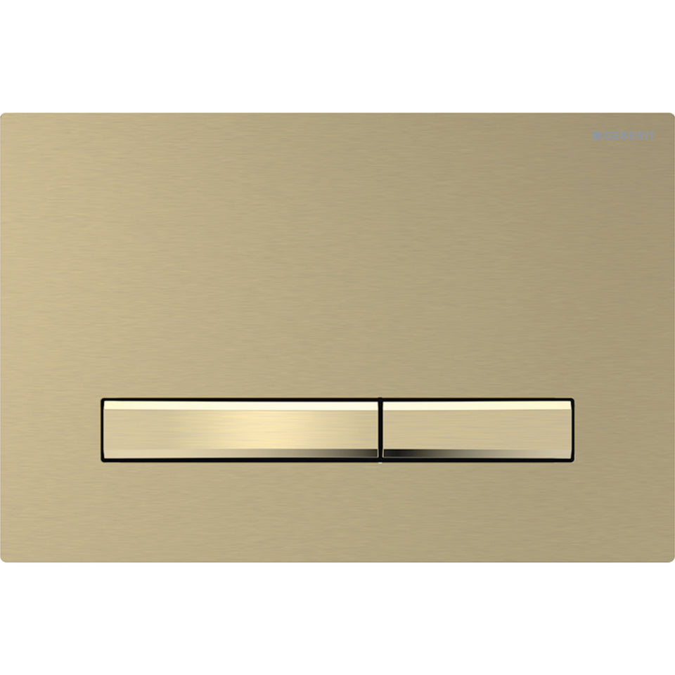 115.672.QF.2 | Geberit Sigma50 actuator plate, square, dual flush, metal colour brass-coloured