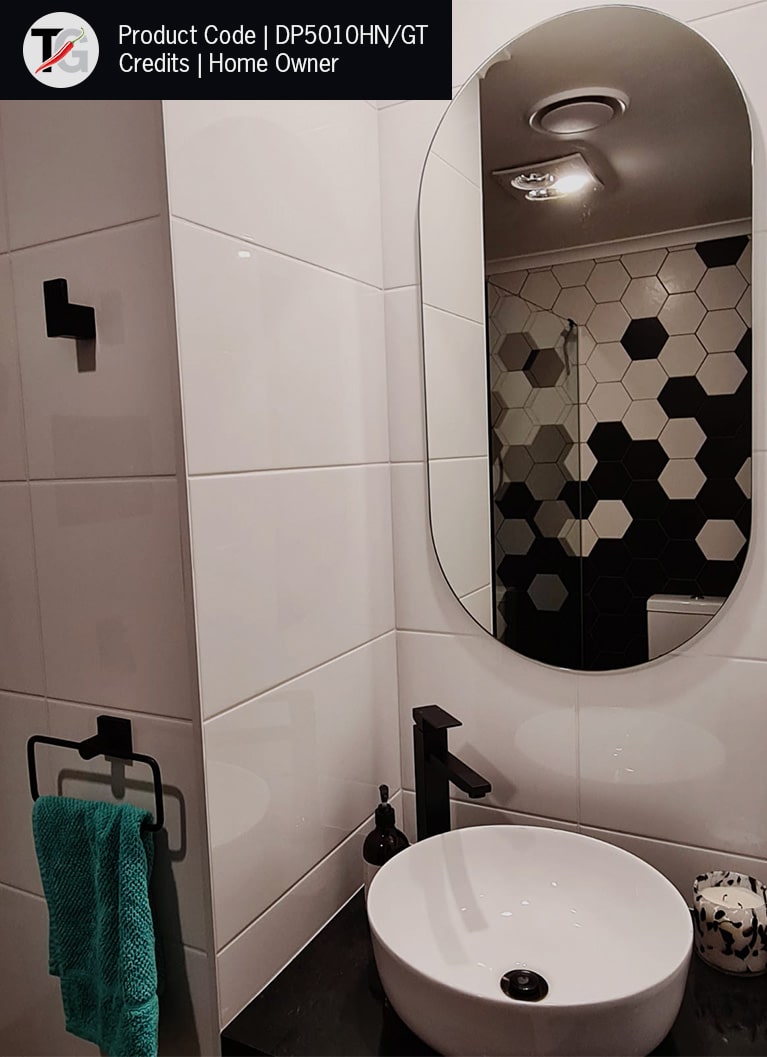 Ablaze DP5010GT Pill Shape Polished Edge Mirror Glue-to-Wall (DP5010GT) 6