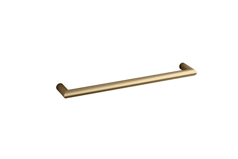 Thermogroup Round Single Bar Heated Towel Rail - Brushed Brass / 632x32mm (DSR6BB)