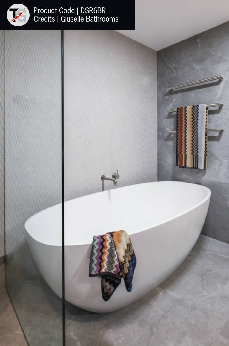 Thermogroup DSR6BR Round Brushed Single Bar Heated Towel Rail (DSR6BR) 3