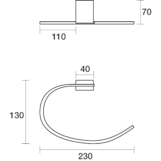 PAR Taps Burj Guest Towel Holder technical drawing (E20.041.1)